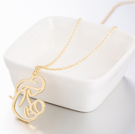 Mum & Baby Breastfeeding Pendant Stainless Steel Necklace (Silver, Gold or Rose Gold)